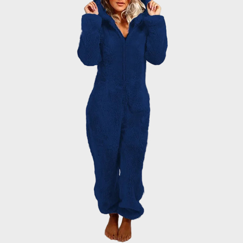 Klara – Ultraweicher Samt-Kapuzenoverall für Damen – Ansicht 7