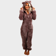 Klara – Ultraweicher Samt-Kapuzenoverall für Damen – Ansicht 6