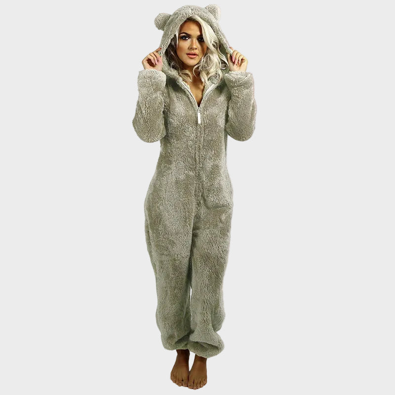 Klara – Ultraweicher Samt-Kapuzenoverall für Damen – Ansicht 11