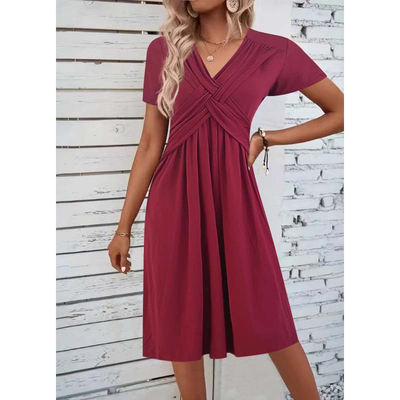 Gisela | Elegantes Kleid mit V-Ausschnitt und Cross-Front-Design – Ansicht 2