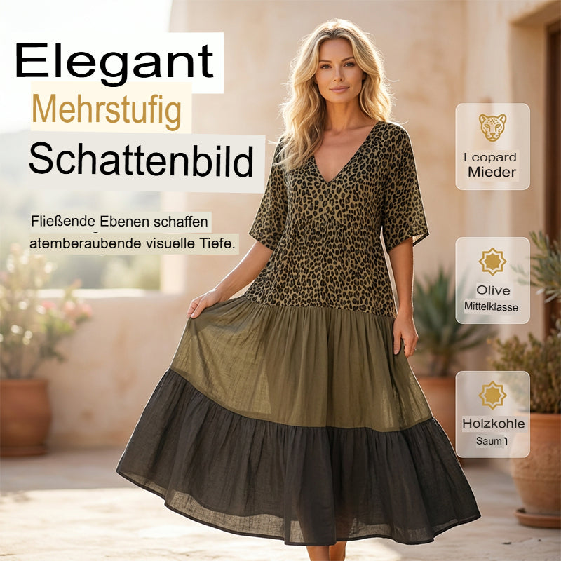 Helga | Bohemian Maxikleid mit Leopardenmuster – Ansicht 3