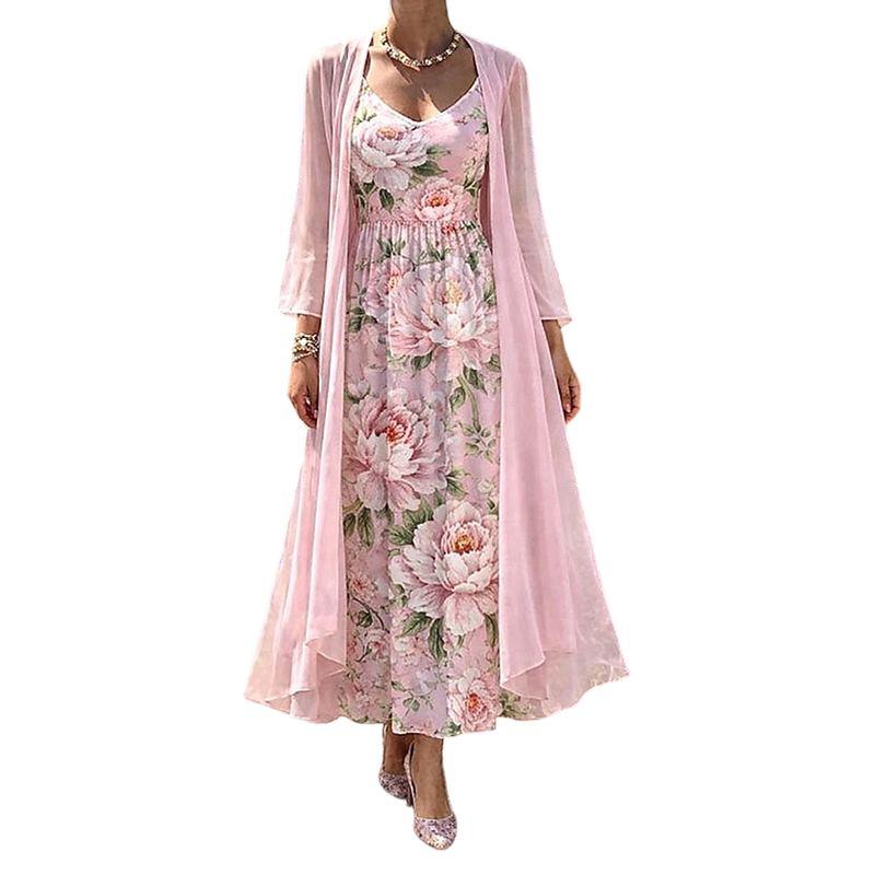 Anna | Elegantes zweiteiliges Blumenkleid-Set – Ansicht 3