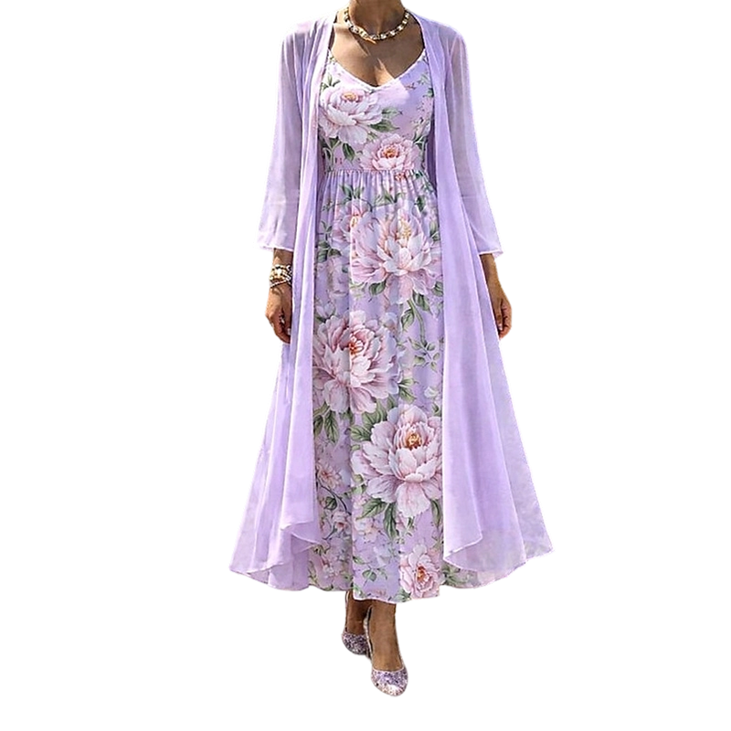 Anna | Elegantes zweiteiliges Blumenkleid-Set – Ansicht 4