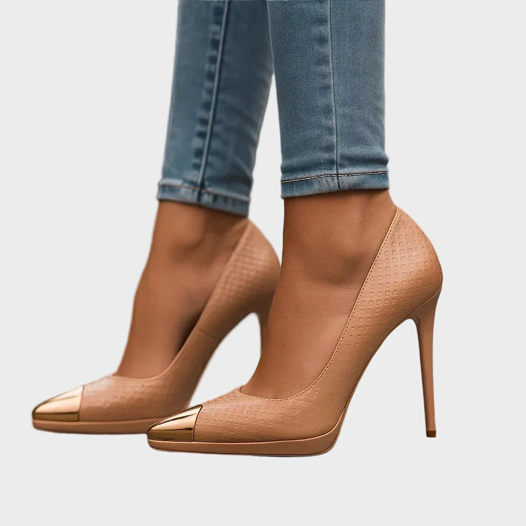 Damen-Pumps Aveline mit goldener Spitze und hohem Absatz – Ansicht 8