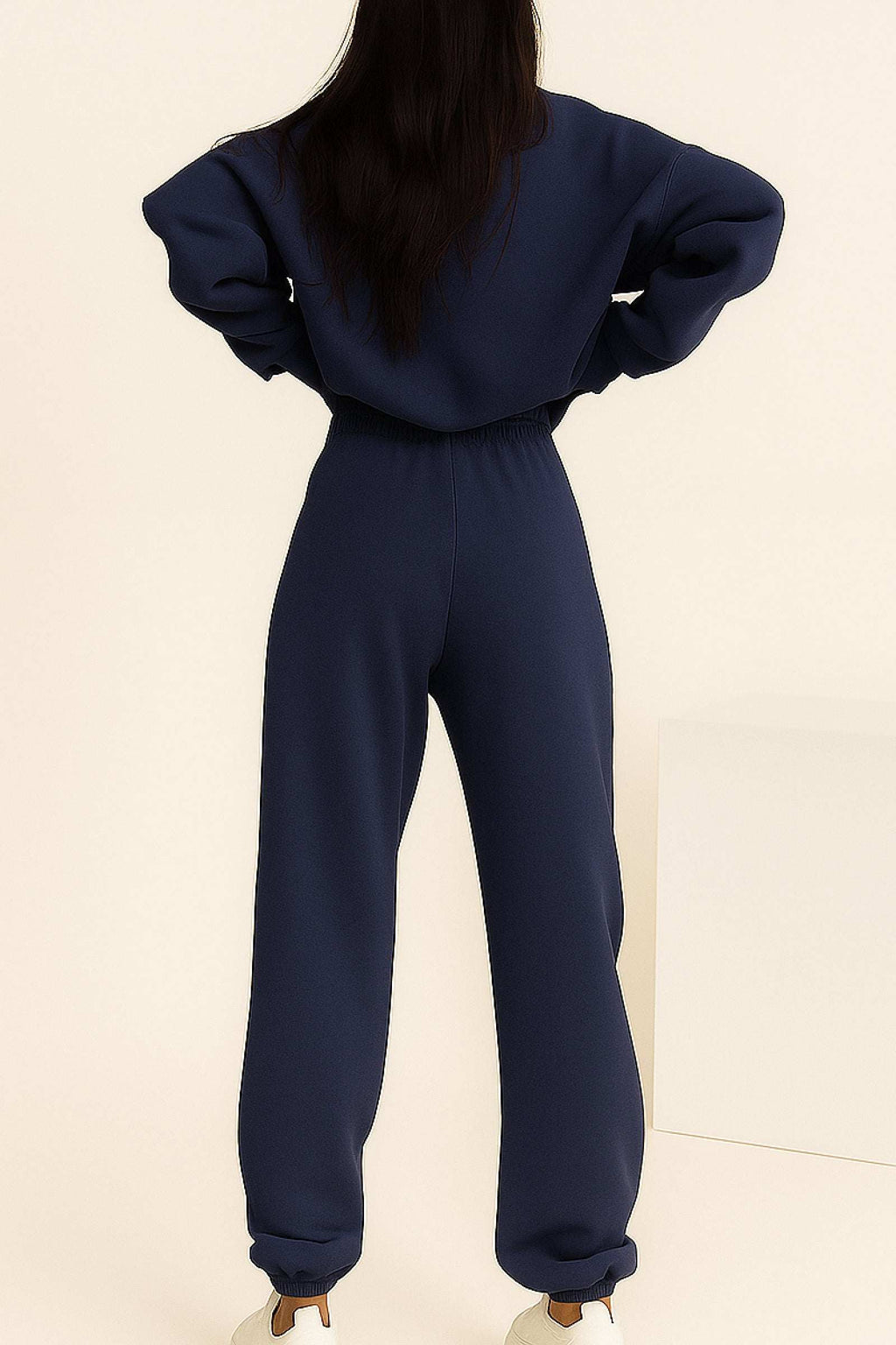 Die Basic-Variante: Jumpsuit aus Baumwollmischgewebe