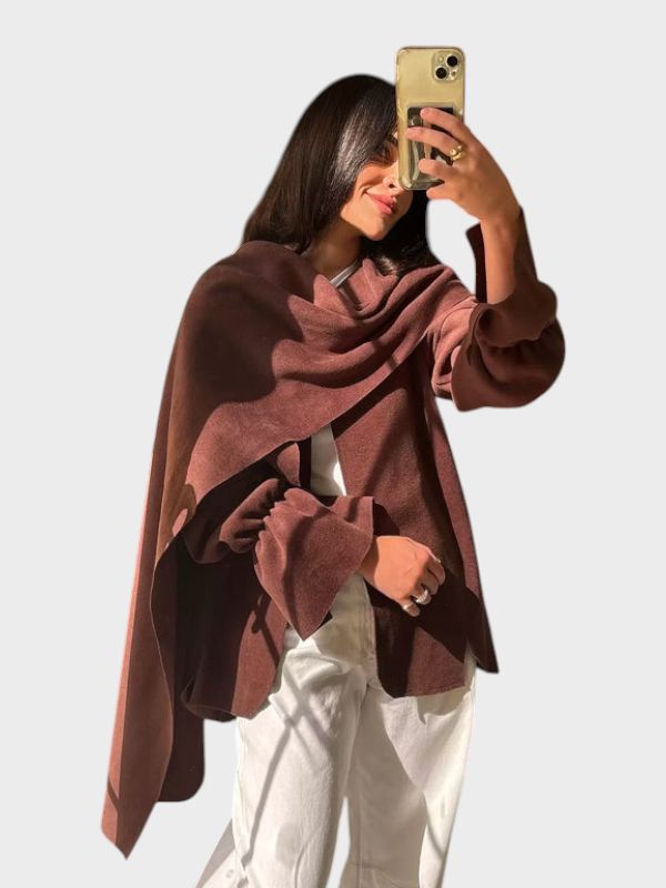 Yosefine – Mokkafarbene Damen-Schaljacke