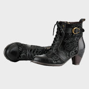 Florale Damen-Lederstiefeletten Timeless Grace mit Schnürung – Ansicht 6