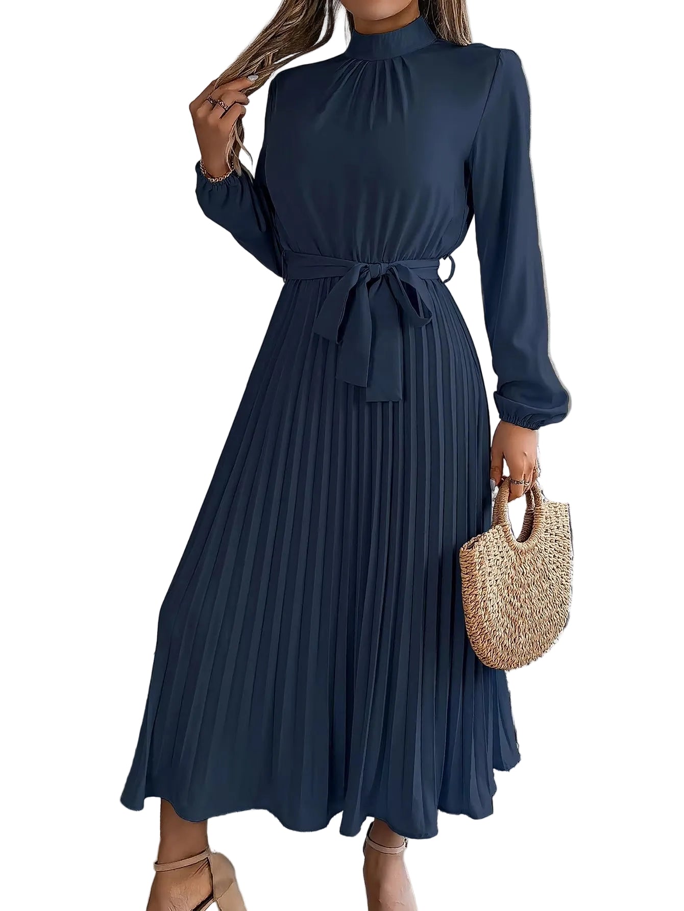 Sorayae – Elegantes plissiertes Maxikleid