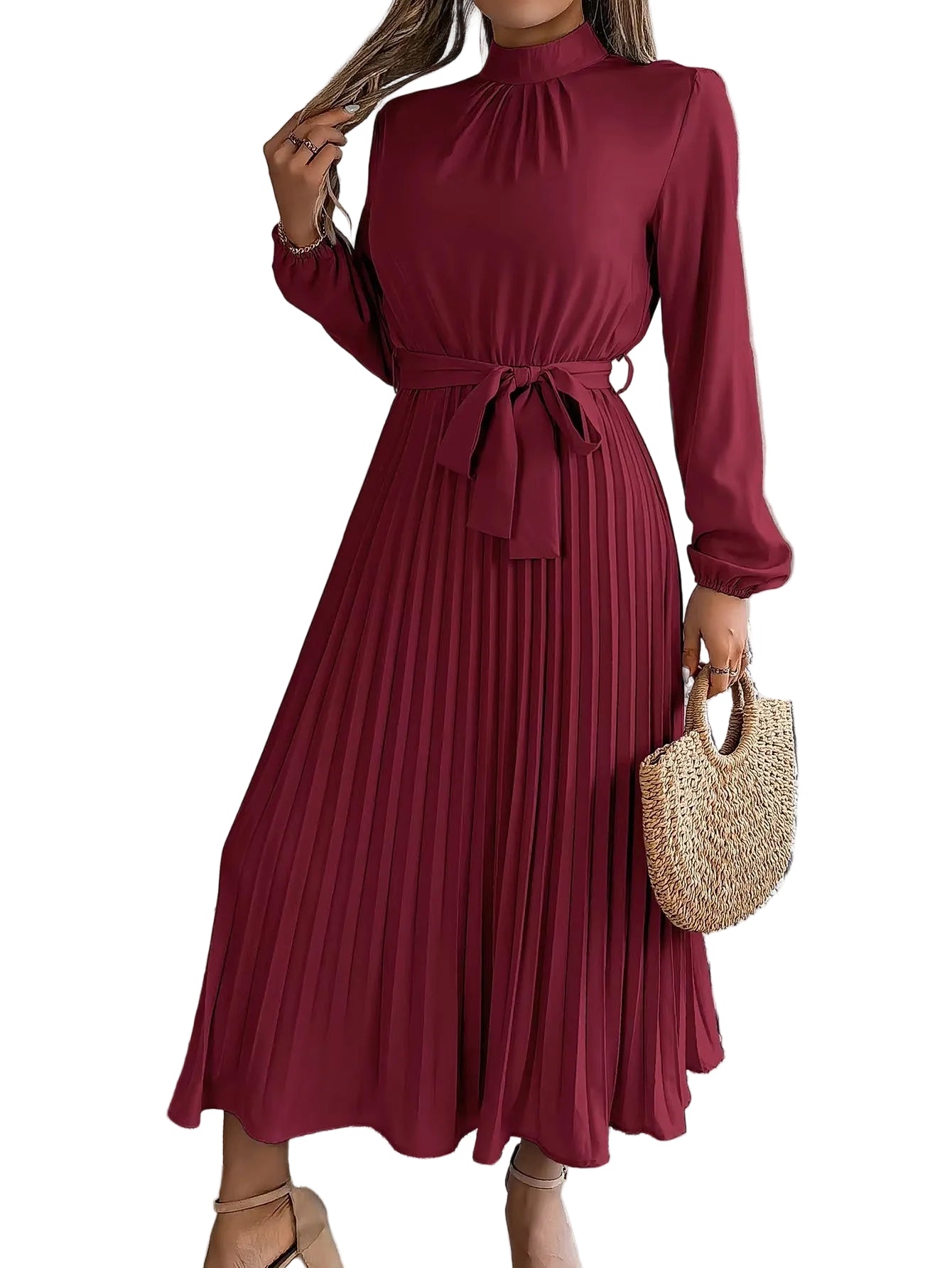 Sorayae – Elegantes plissiertes Maxikleid