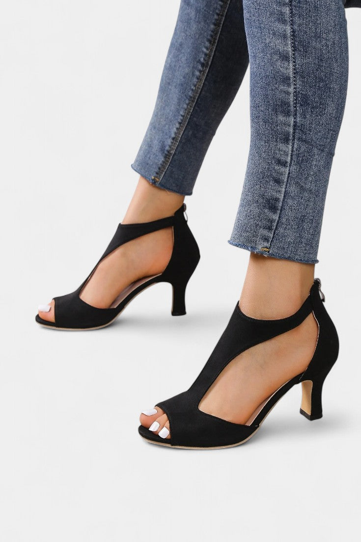 Damen-Sandalen Violy mit mittelhohem Absatz und T-Riemen – Ansicht 9