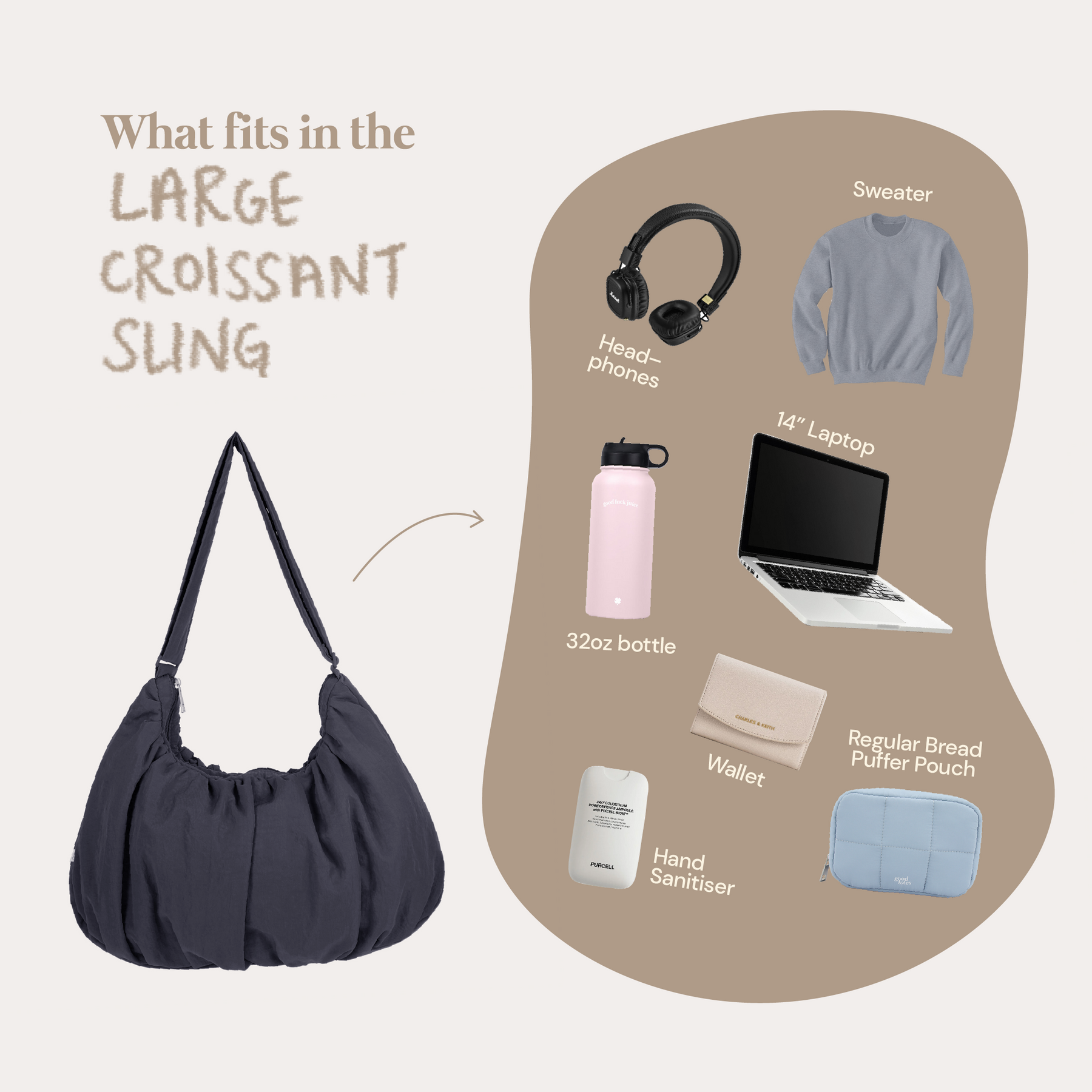 Gianna – Große Croissant-Tasche für Damen – Ansicht 5