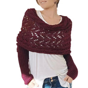 Maribel – Strickbluse-Schal für Damen mit Lochmuster und langen Ärmeln