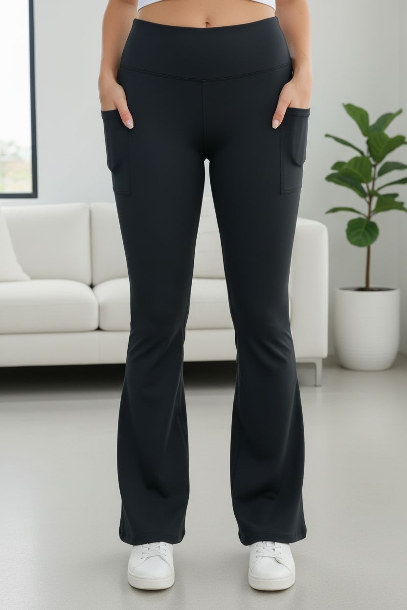 Damen-Schlagleggings mit Seitentaschen