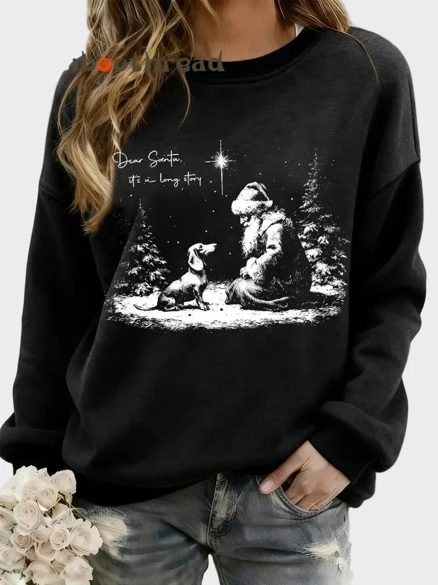 Zinia – Weihnachtliches Damen-Sweatshirt mit Dackelmotiv