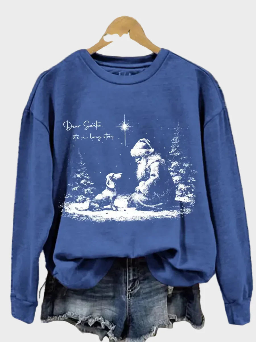 Zinia – Weihnachtliches Damen-Sweatshirt mit Dackelmotiv – Ansicht 4