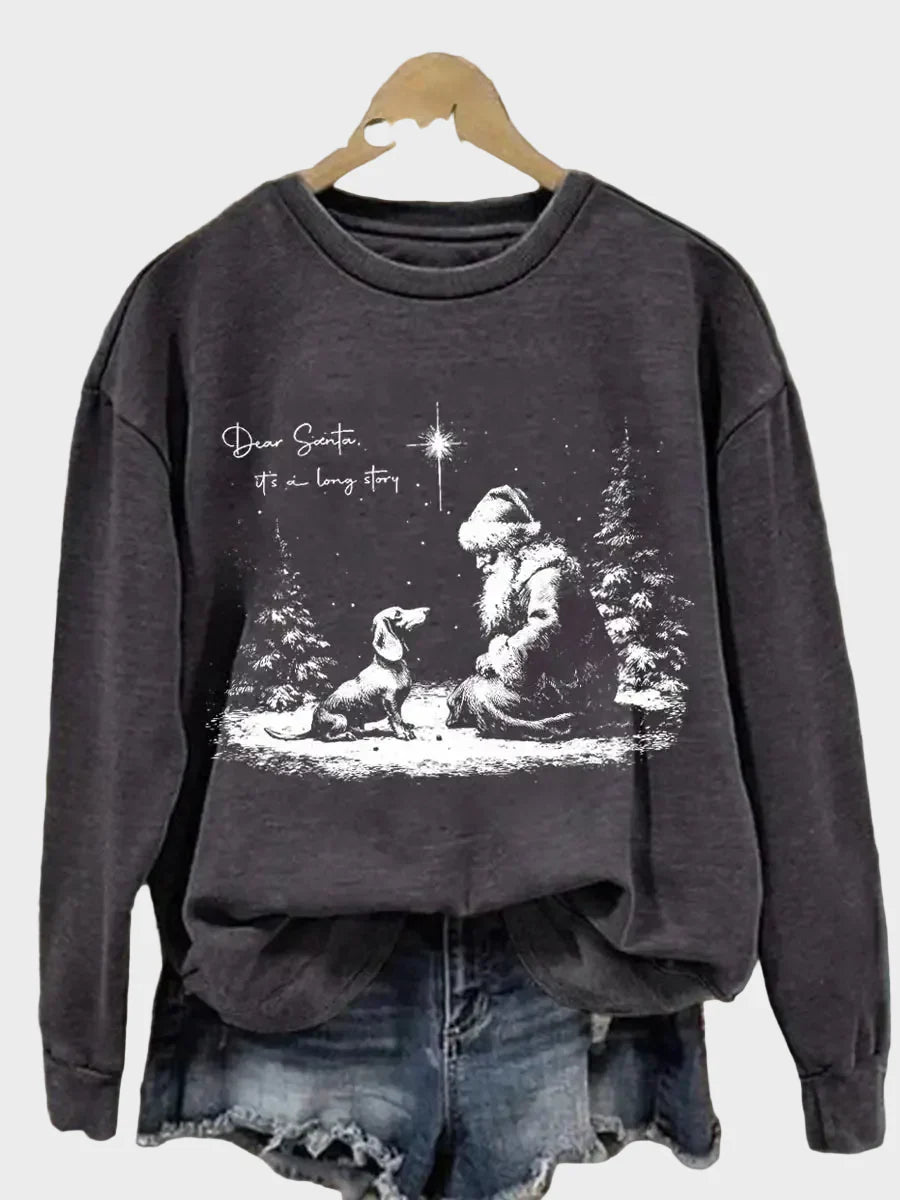 Zinia – Weihnachtliches Damen-Sweatshirt mit Dackelmotiv – Ansicht 5