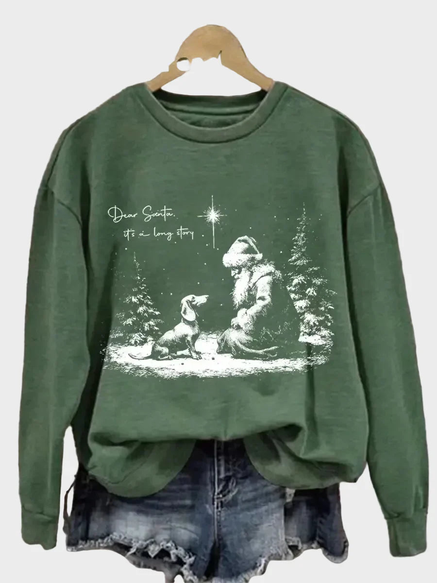 Zinia – Weihnachtliches Damen-Sweatshirt mit Dackelmotiv – Ansicht 2