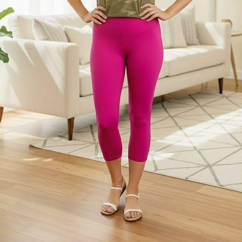 Weiche Damen-Capri-Leggings in Rosa