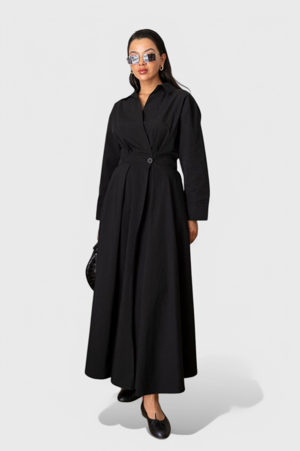Celina – Langes Maxikleid für Damen mit Revers – Ansicht 4