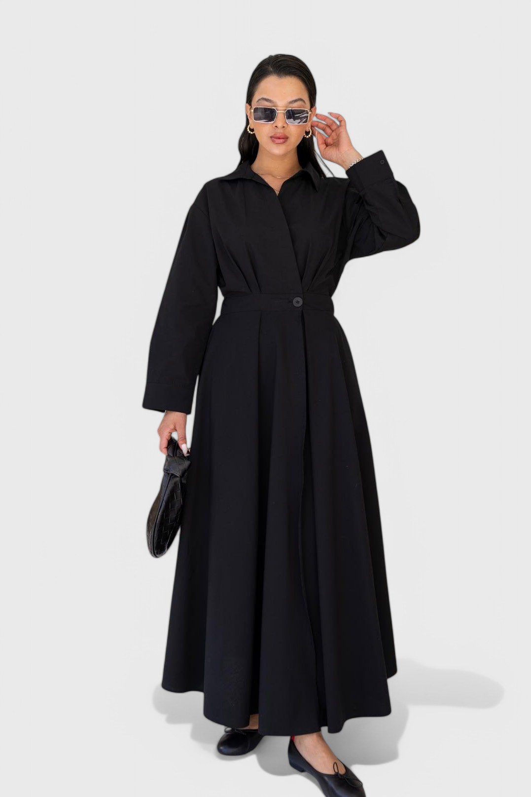 Celina – Langes Maxikleid für Damen mit Revers – Ansicht 5